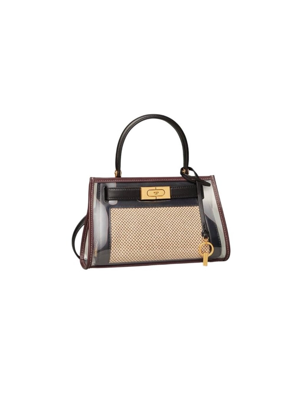 Pre-owned Tory Burch Lee Radziwill Straw Transparent Panel Mix Petite Double Top